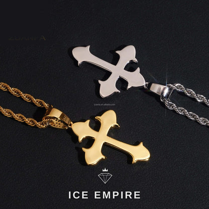 Iced Out Cross 925 Silver Pendant