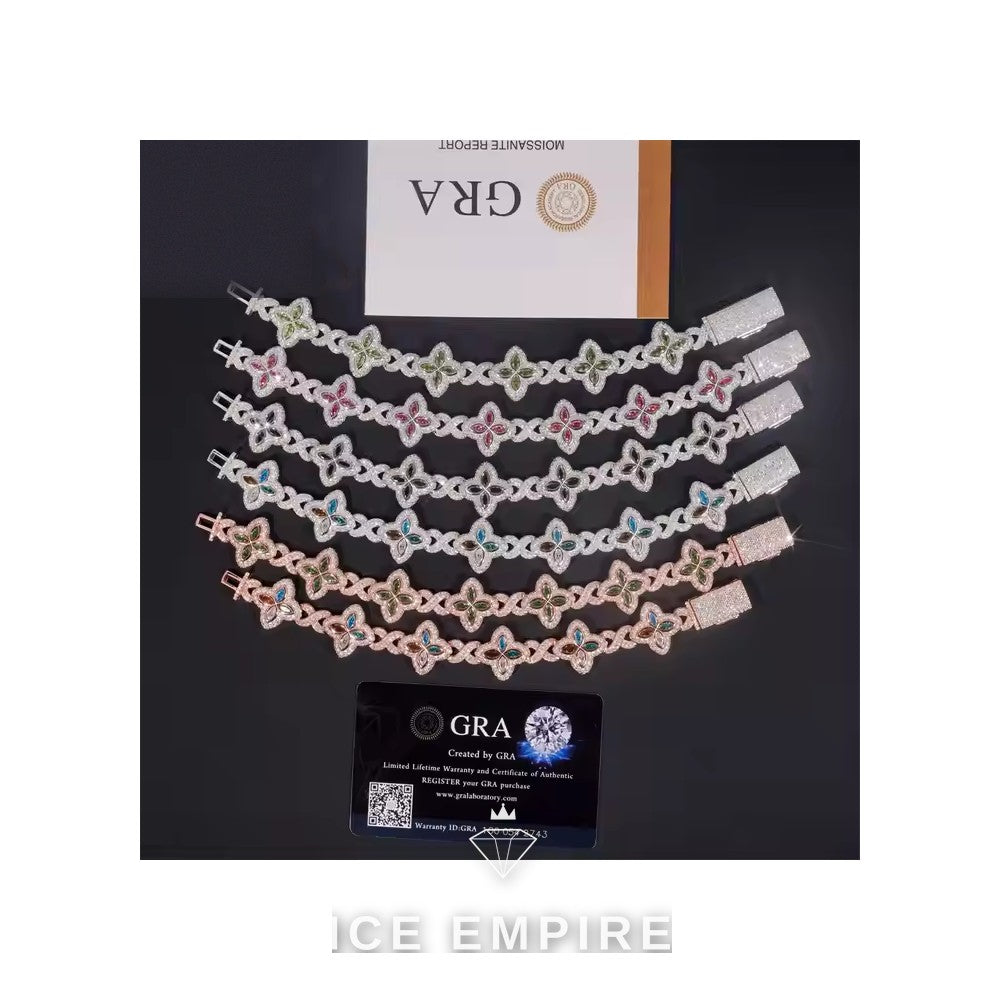 Iced Out Rose Gold Plated Moissanite Cuban Chain