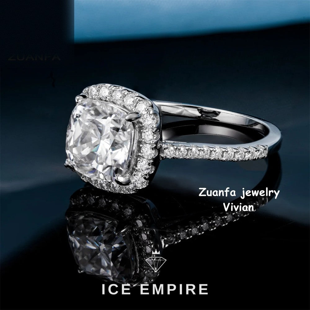Iced Out 925 Silver Moissanite Ring