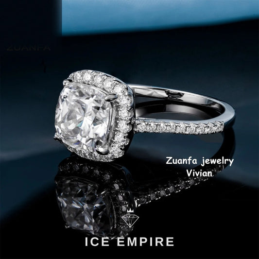Iced Out 925 Silver Moissanite Ring