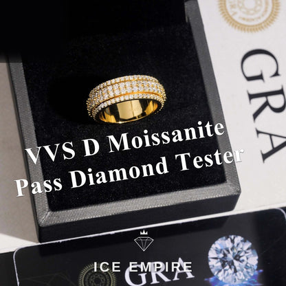 Iced Out 925 Silver Moissanite Ring
