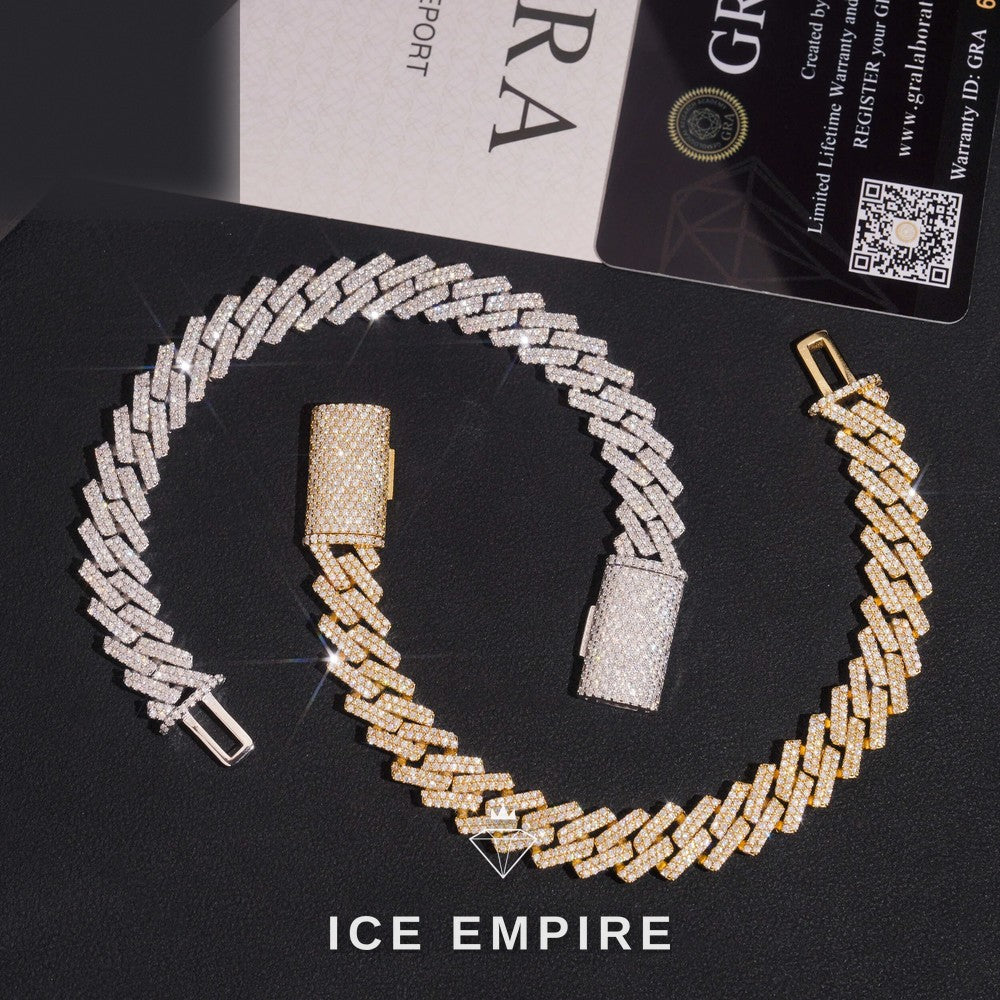 Iced Out Rose Gold Plated Moissanite Cuban Chain