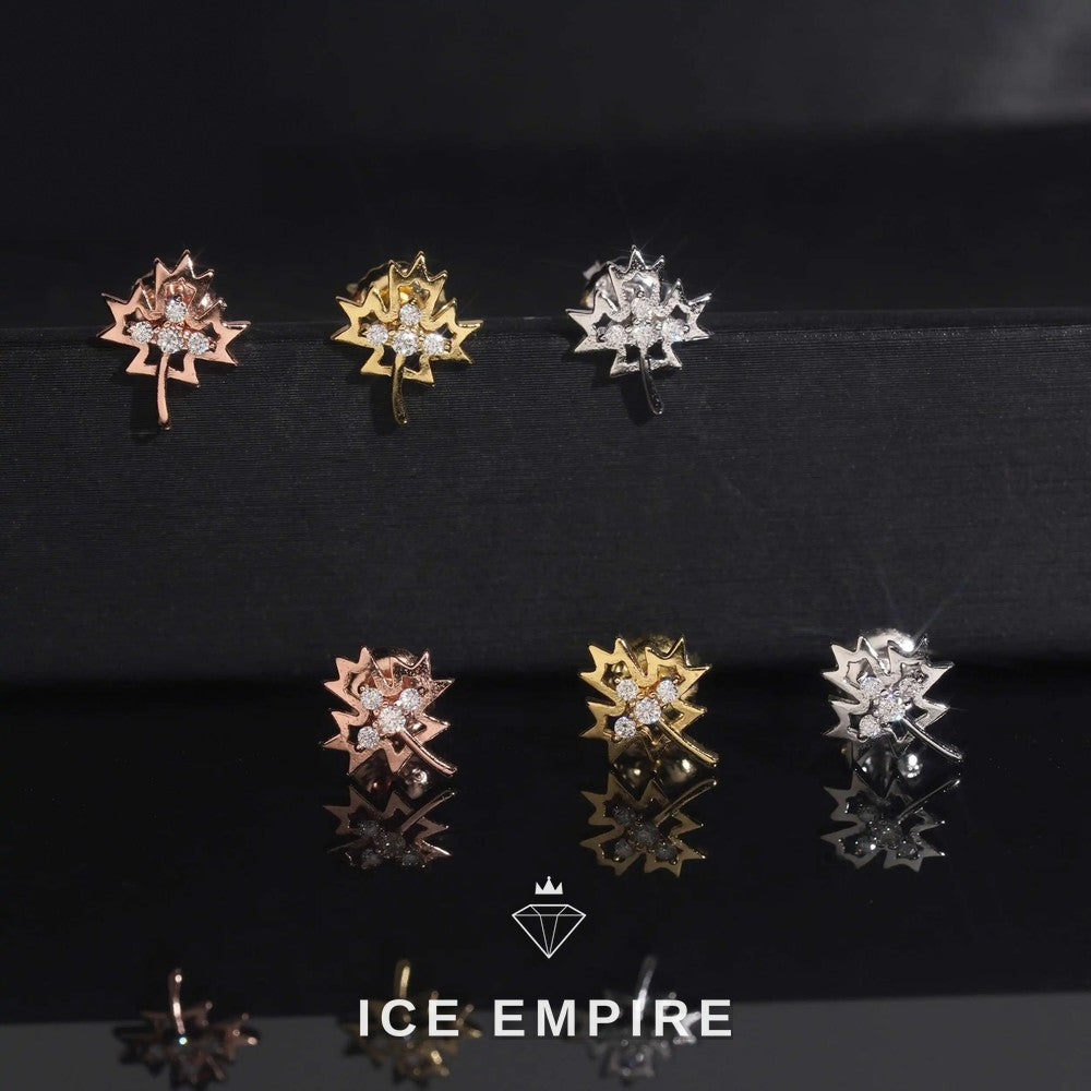 Iced Out Rose Gold Plated Moissanite Stud Earrings