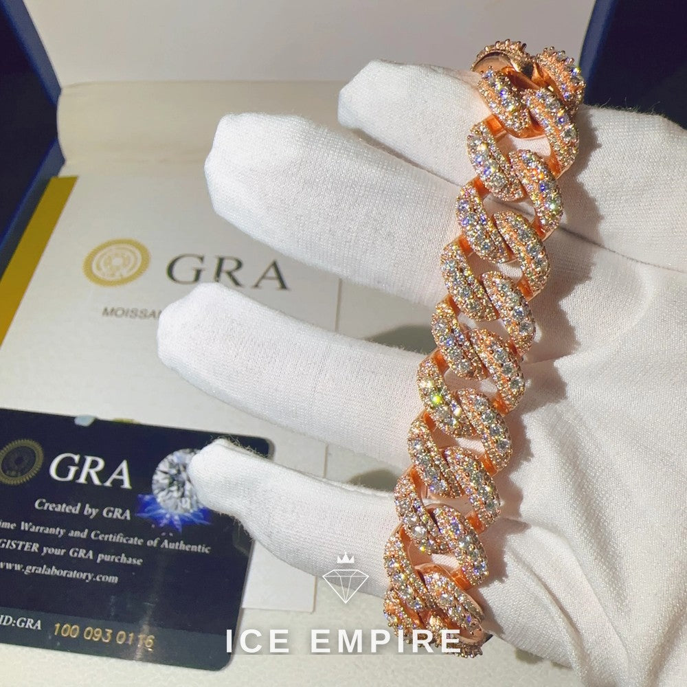 Iced Out 925 Silver Moissanite Cuban Chain