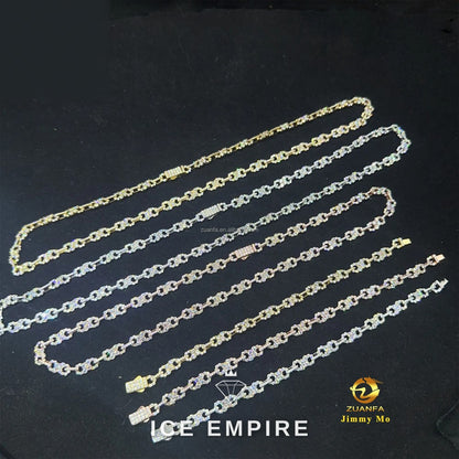 Iced Out Rose Gold Moissanite Cuban Chain