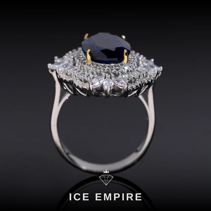Iced Out 925 Silver Moissanite Engagement Ring