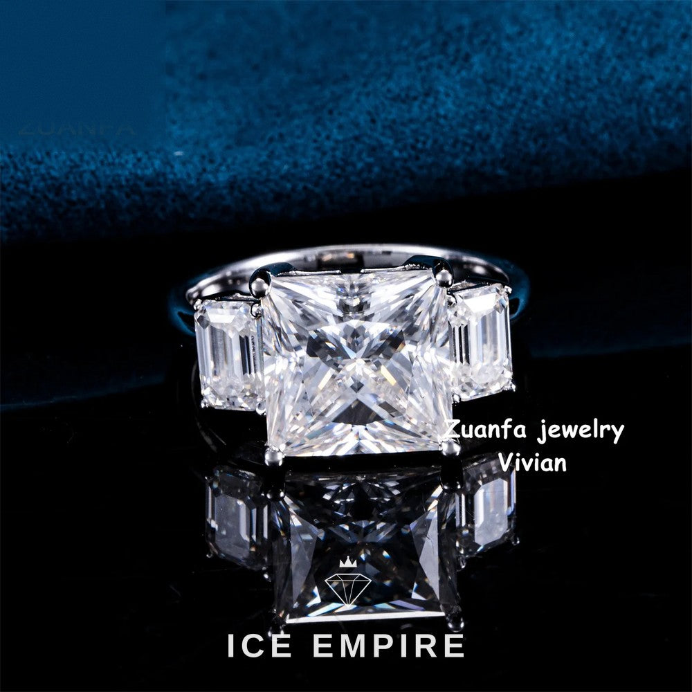 Iced Out Rose Gold Plated Moissanite Ring
