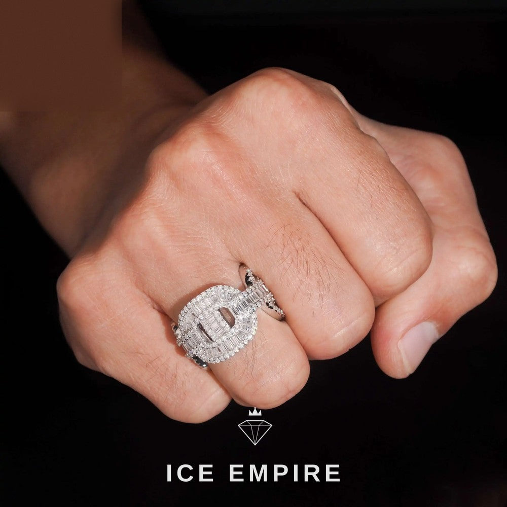 Iced Out Baguette 925 Silver Moissanite Ring