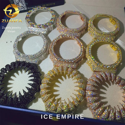 Iced Out 925 Silver Moissanite Watch