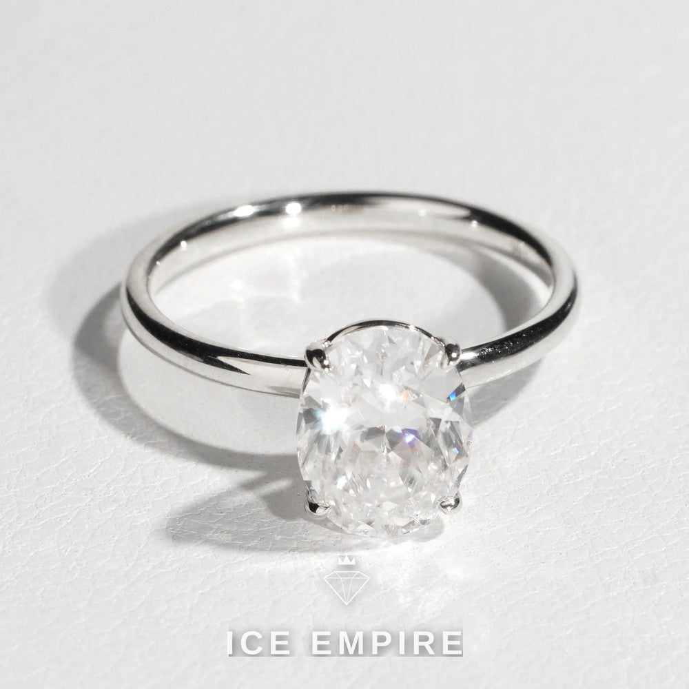 Iced Out Rose Gold Plated Moissanite Engagement Ring