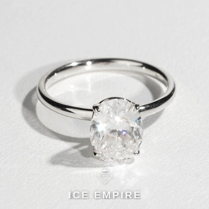 Iced Out Rose Gold Plated Moissanite Engagement Ring