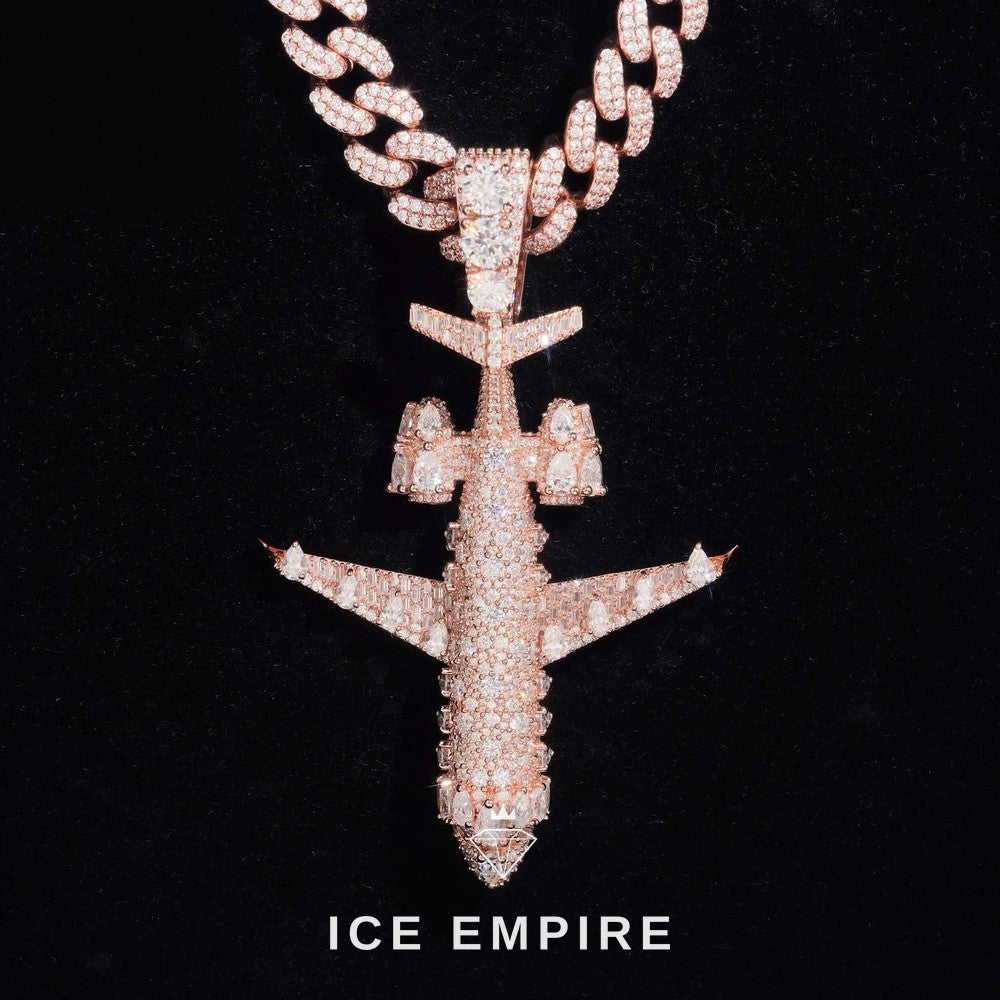 Iced Out Rose Gold Plated Moissanite Pendant
