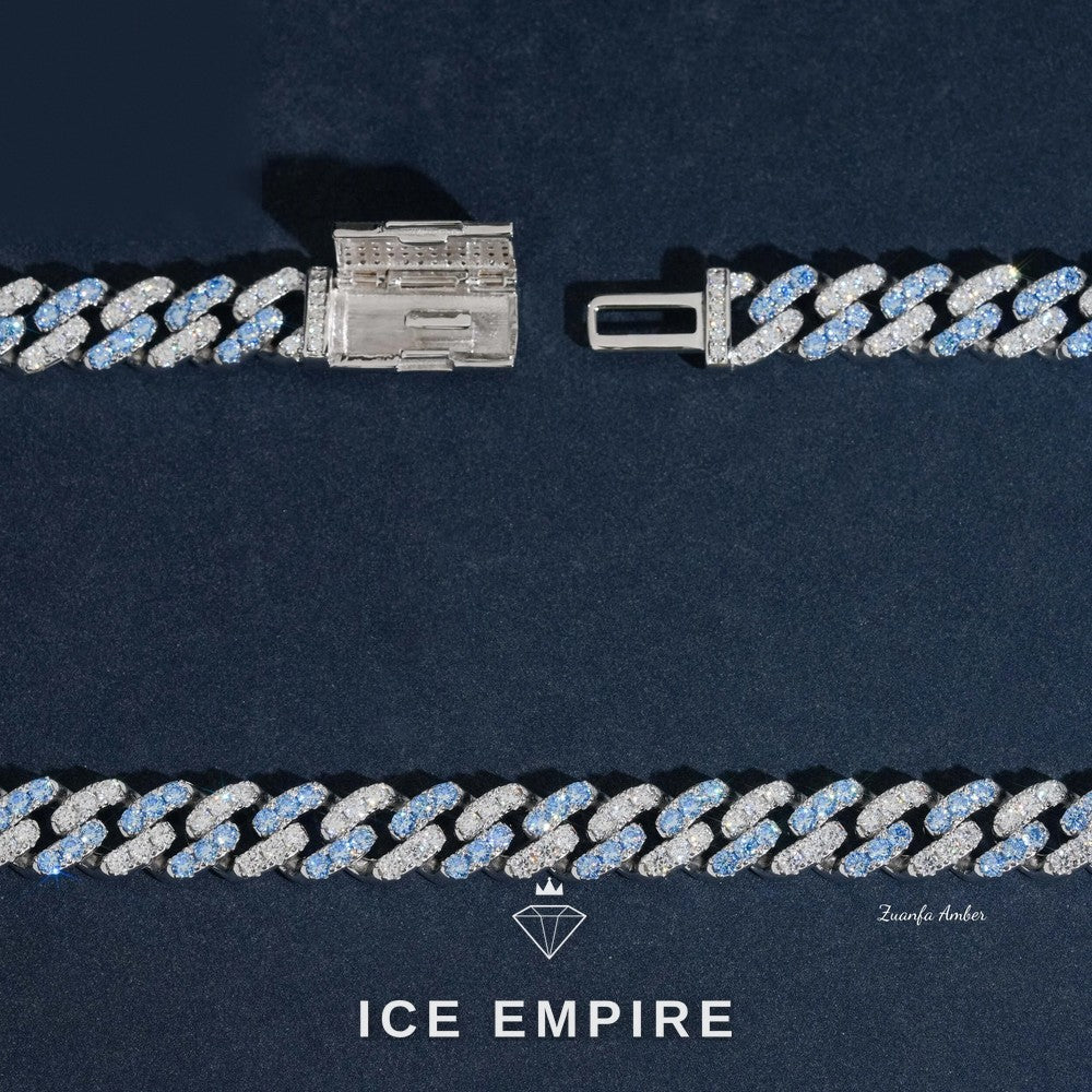 Iced Out 14K Gold Moissanite Cuban Chain