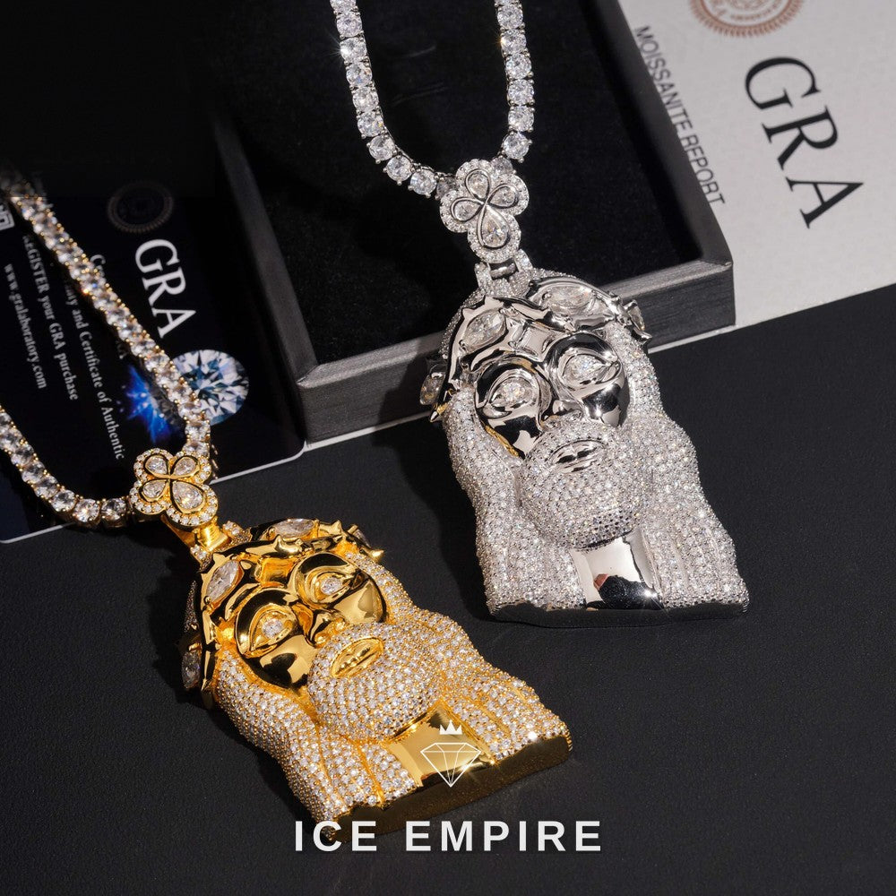 Iced Out Rose Gold Plated Moissanite Pendant