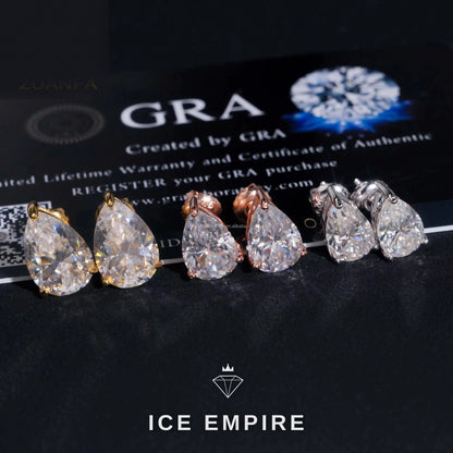 Iced Out 925 Silver Moissanite Stud Earrings