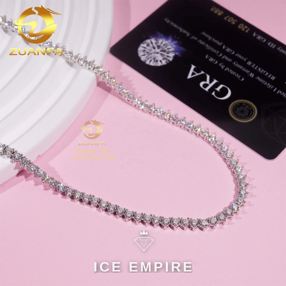 Iced Out Cluster Rose Gold Moissanite Cuban Chain