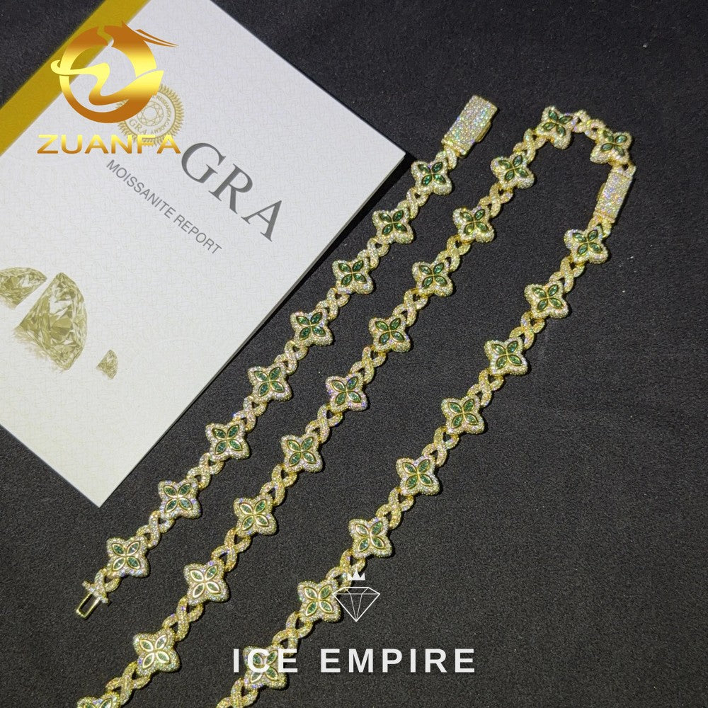 Iced Out Rose Gold Plated Moissanite Cuban Chain