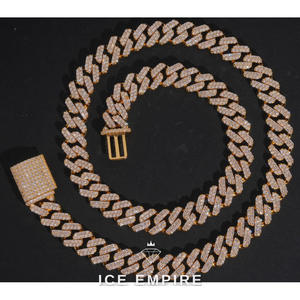 Iced Out Rose Gold Plated Moissanite Cuban Chain