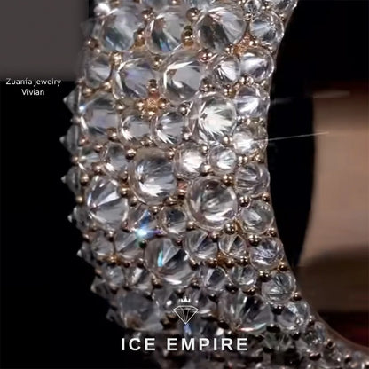 Iced Out 925 Silver Moissanite Ring