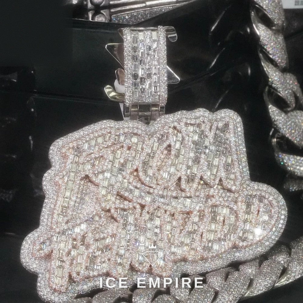 Iced Out Cross 925 Silver Pendant