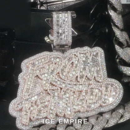 Iced Out Cross 925 Silver Pendant