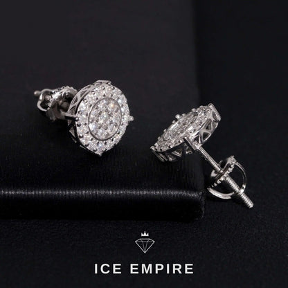 Iced Out 925 Silver Moissanite Stud Earrings