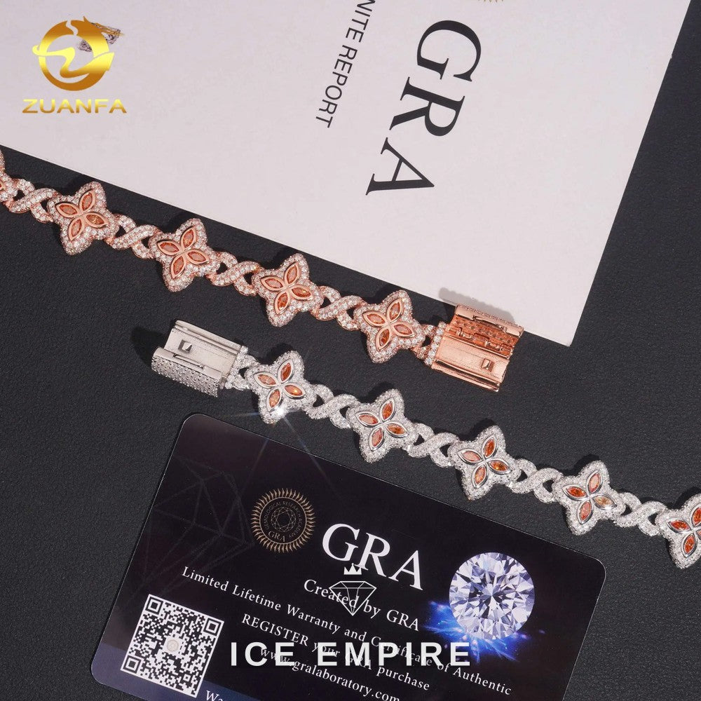 Iced Out 925 Silver Moissanite Cuban Chain
