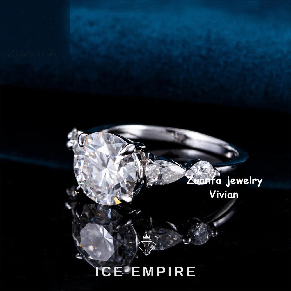 Iced Out 925 Silver Moissanite Ring