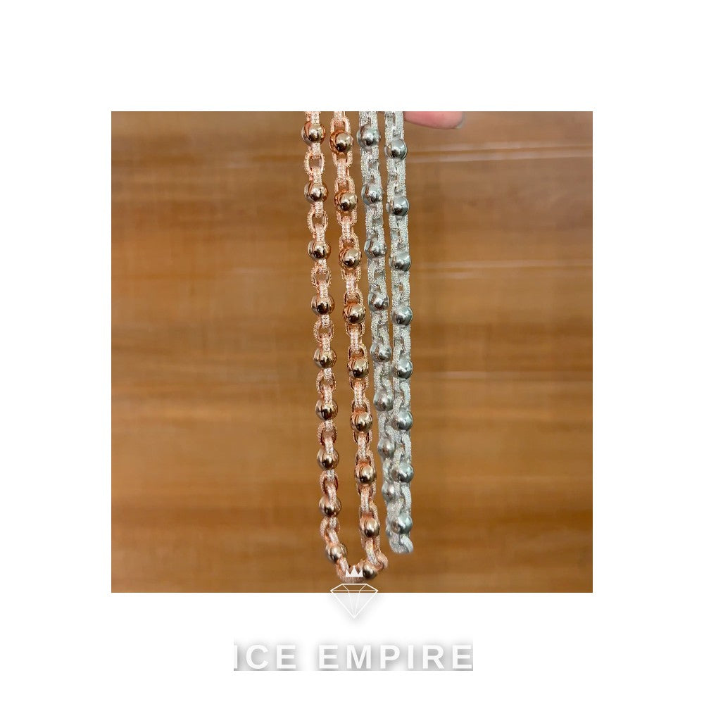 Iced Out Rose Gold Plated Moissanite Cuban Chain
