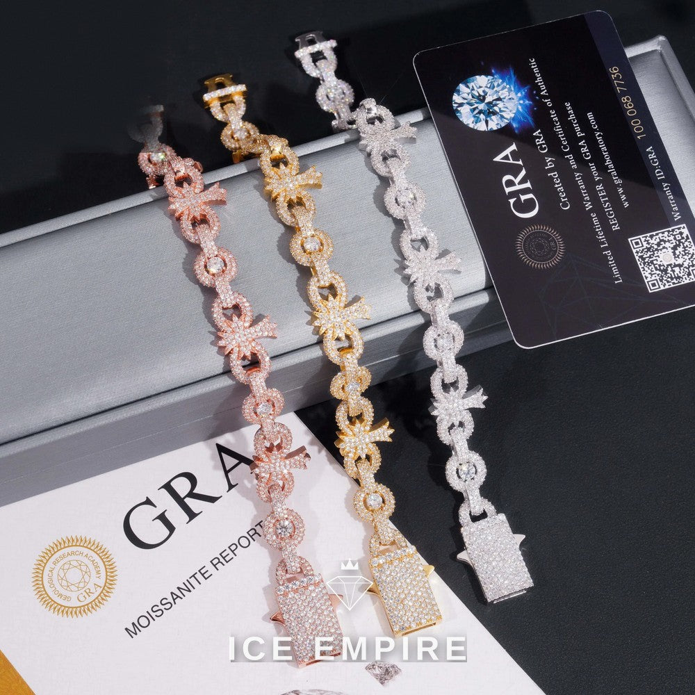 Iced Out Rose Gold Plated Moissanite Cuban Chain