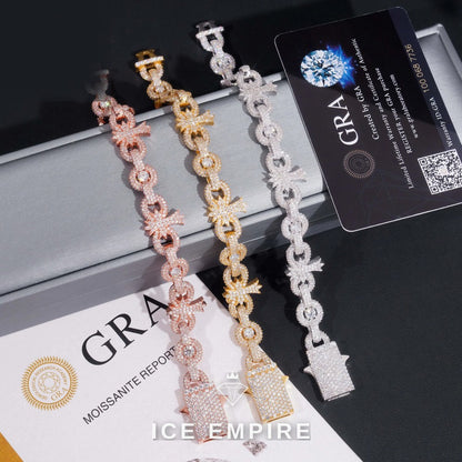 Iced Out Rose Gold Plated Moissanite Cuban Chain