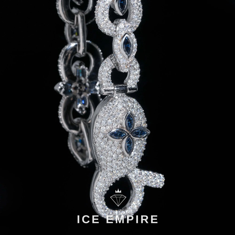 Iced Out 925 Silver Moissanite Cuban Chain