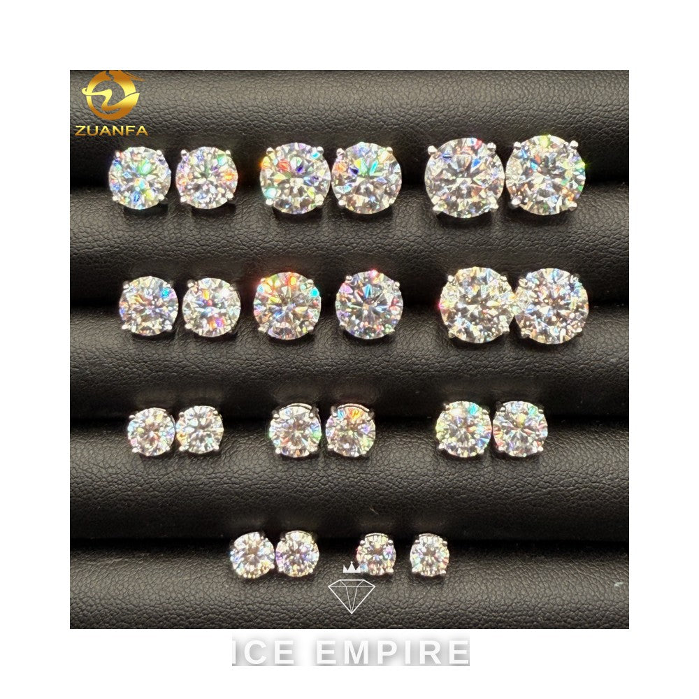 Iced Out Rose Gold Plated Moissanite Stud Earrings