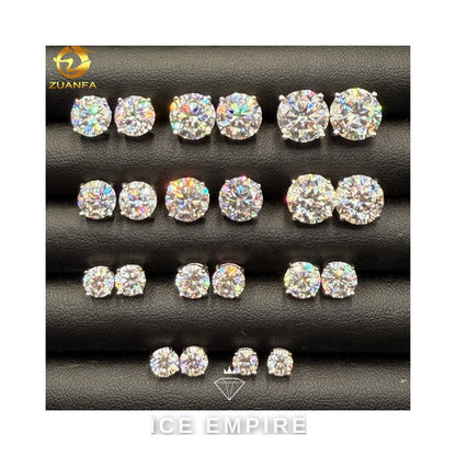Iced Out Rose Gold Plated Moissanite Stud Earrings