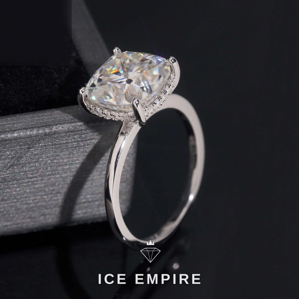 Iced Out Rose Gold Plated Moissanite Wedding Band