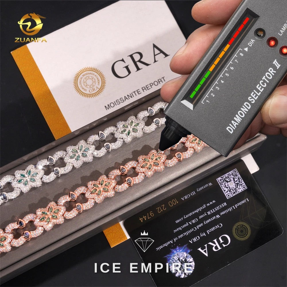 Iced Out Rose Gold Plated Moissanite Cuban Chain