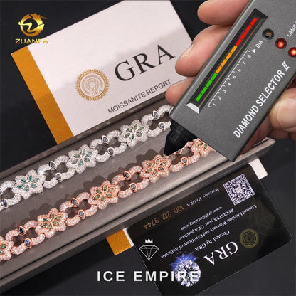Iced Out Rose Gold Plated Moissanite Cuban Chain