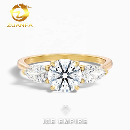 Iced Out 14K Gold Lab Grown Diamond Engagement Ring