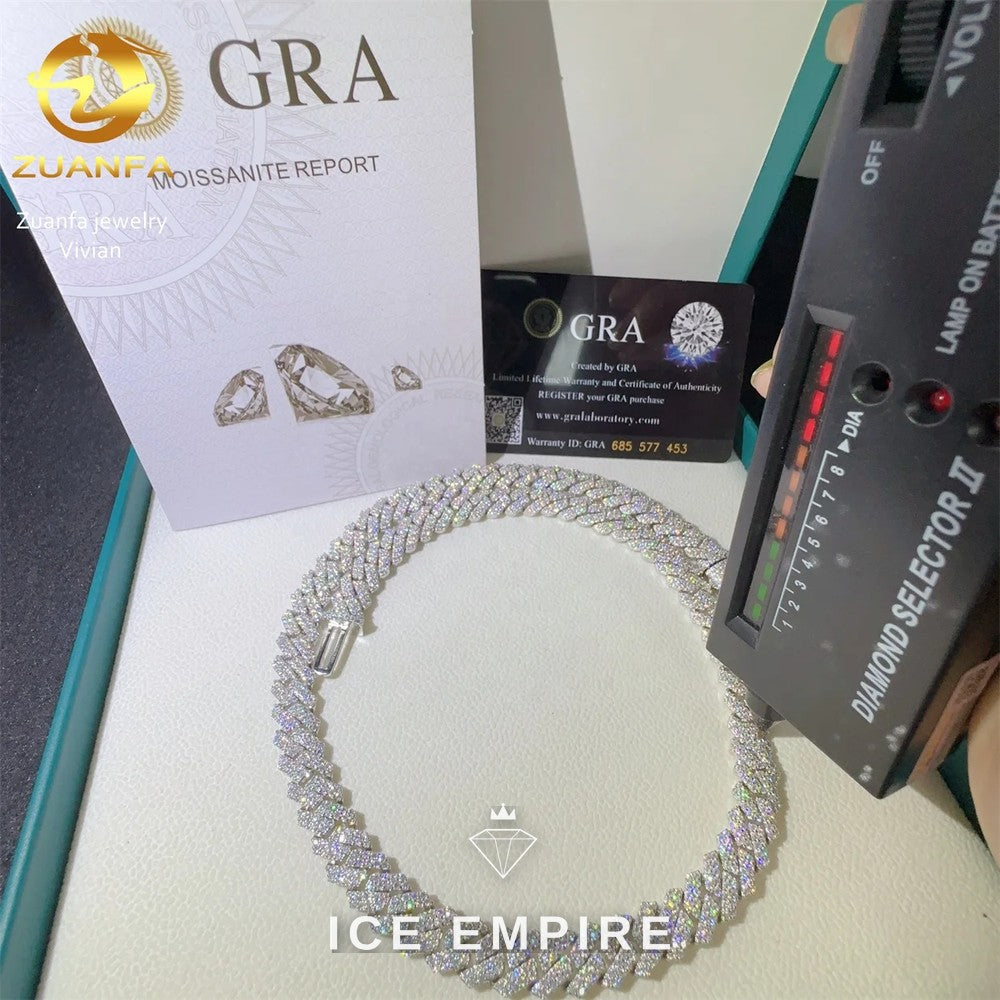 Iced Out Rose Gold Plated Moissanite Cuban Chain