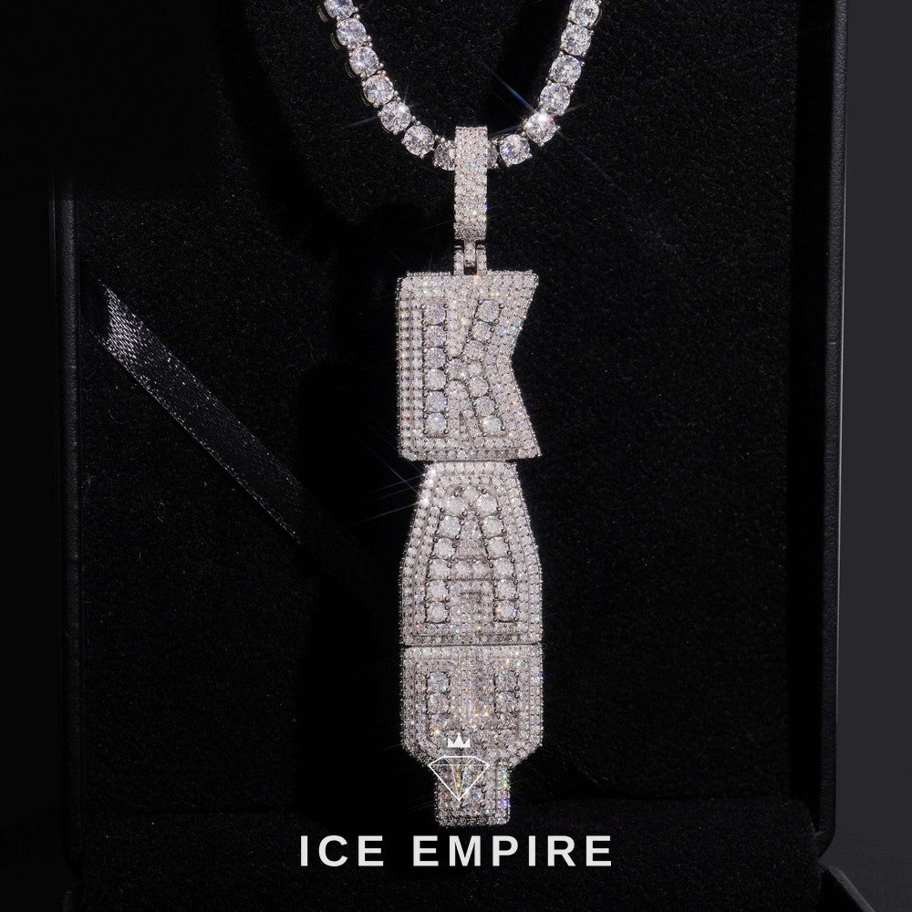 Iced Out Rose Gold Plated Moissanite Pendant