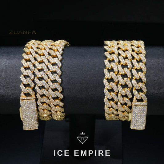 Iced Out Rose Gold Plated Moissanite Cuban Chain