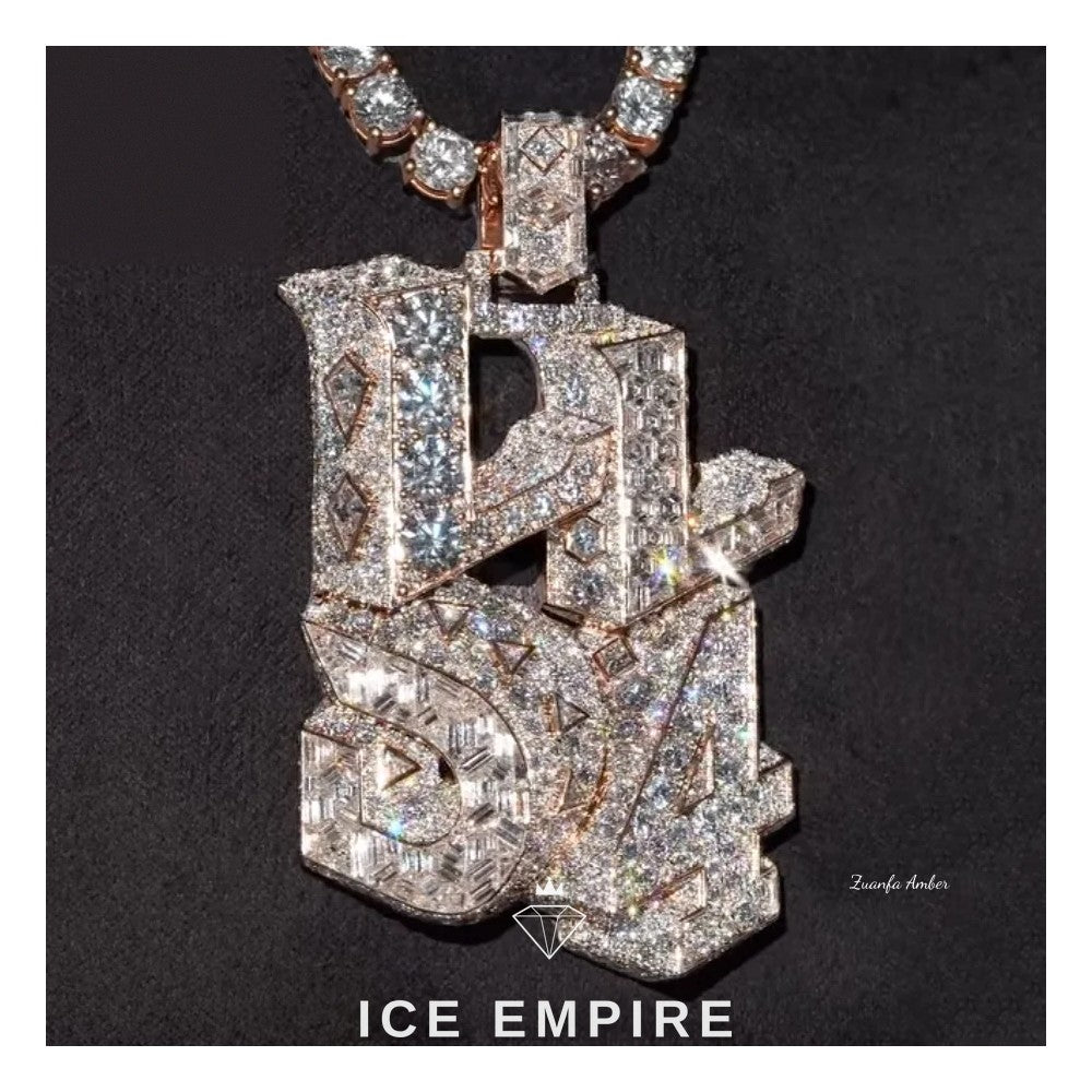 Iced Out Rose Gold Plated Moissanite Pendant