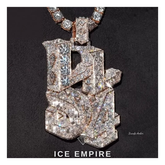 Iced Out Rose Gold Plated Moissanite Pendant