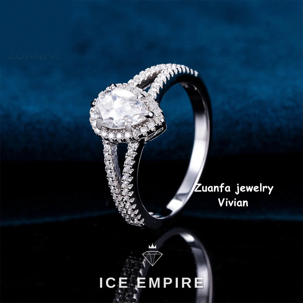 Iced Out 925 Silver Moissanite Ring