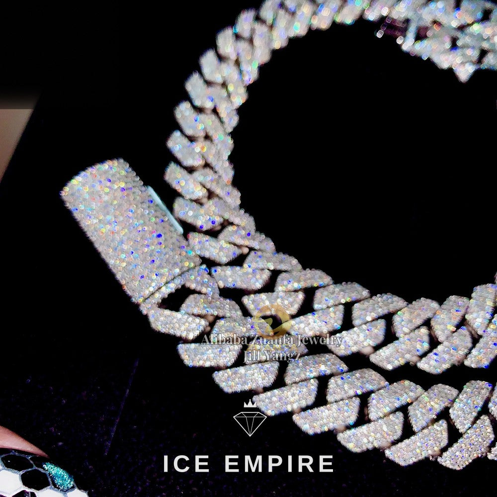 Iced Out Rose Gold Plated Moissanite Cuban Chain