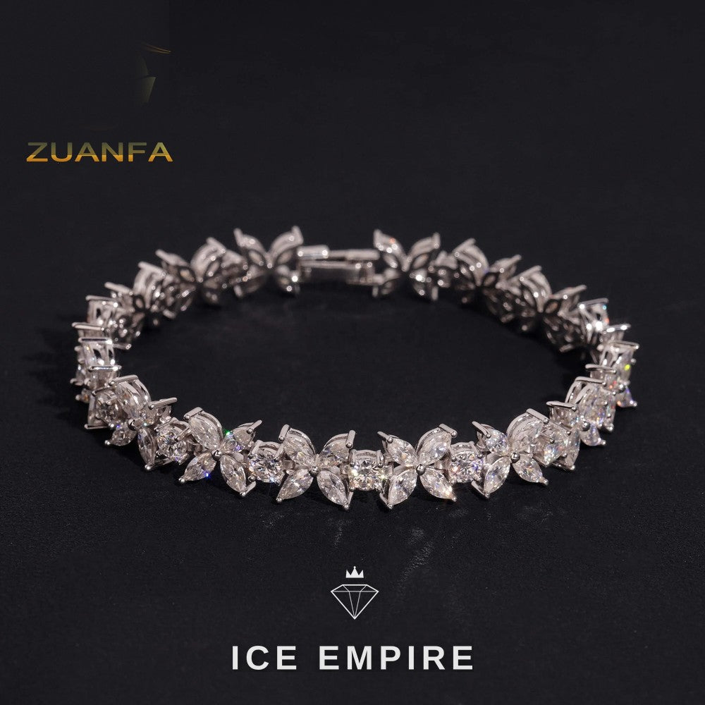 Iced Out Gold Plated Moissanite Tennis Bracelet