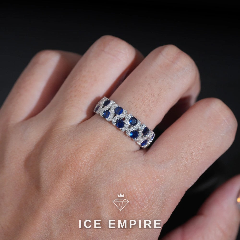 Iced Out 925 Silver Moissanite Engagement Ring