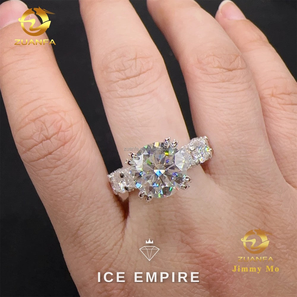 Iced Out 925 Silver Moissanite Wedding Band