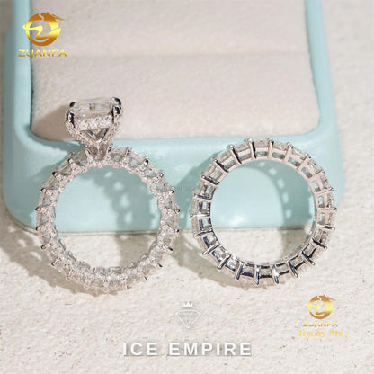 Iced Out 14K Gold Moissanite Ring