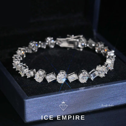 Iced Out 925 Silver Moissanite Tennis Chain